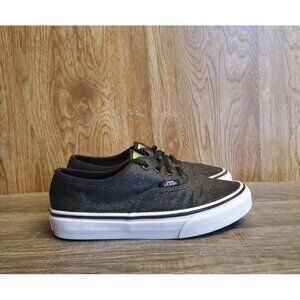 Vans Authentic Off The Wall Lace Up Shoes Youth Size 1.5 Black Glitter